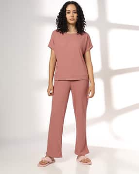 rio Women Ribbed T-Shirt with Pyjamas Set-picture-20