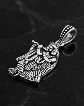 touch925 Men Sterling Silver Radha Krishna Divine Pendant-picture-14