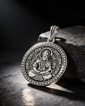 touch925 Men 925 Silver Hanuman Ram Mantra Pendant-picture-12