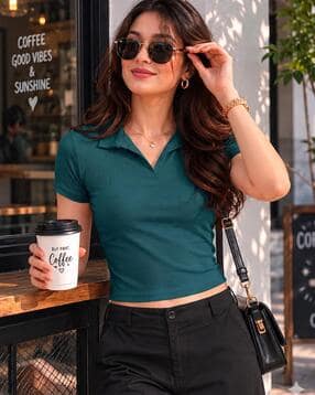 fabflee x ag Women Fitted Crop Top-picture-22