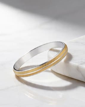 touch925 Men 925 Silver Dual-Tone Striped Kada-picture-23