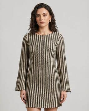 kotty Mini Length Round-Neck A-Line Dress-picture-11