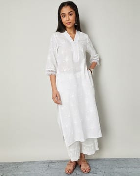 melange by lifestyle Women Embroidery Straight Kurta -picture-52
