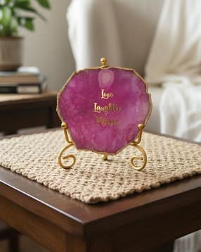 homearte india Agate Love Laughter Forever Showpiece with Metal Stand -picture-41