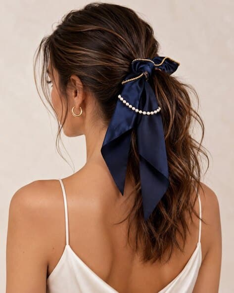 Proplady Women Embellished Scarf Scrunchie