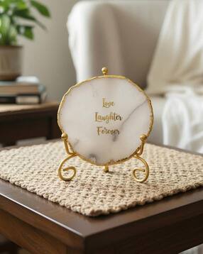 homearte india Agate Love Laughter Forever Showpiece with Metal Stand -picture-36