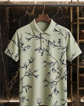 buda jeans co Men Floral Print Regular Fit Polo T-Shirt-picture-32