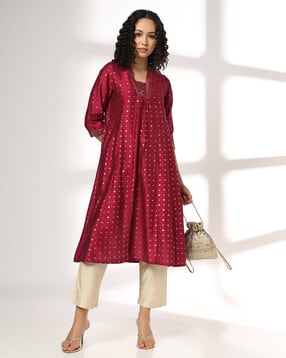 avaasa mix n' match Women Embroidered Straight Kurta-picture-38