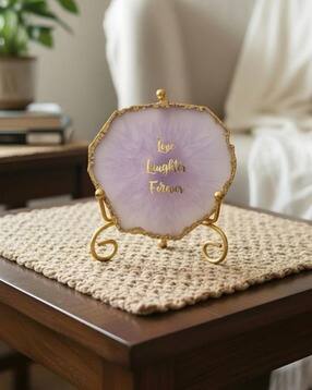 homearte india Agate Love Laughter Forever Showpiece with Metal Stand-picture-35