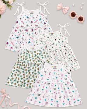 kuchipoo Girls Pack of 4 Graphic Print Frocks-picture-38