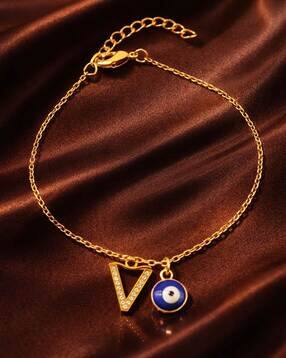 digital dress room Alphabet-V AD & Evil-Eye Rakhi Bracelet -picture-19