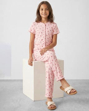 r&b Girls Graphic Print Cotton Top & Pyjamas Set-picture-36