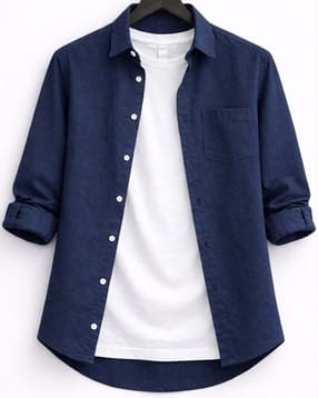 Men Regular Fit Spread-Collar Shirt-image-40