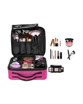 makeup by siti Professional Makeup Cosmetics Travel Storage Bag - Pink-picture-11