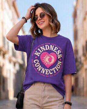 tidelly Women Applique Oversized Fit Cotton T-Shirt-picture-37