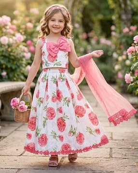 new gen Girls Floral Print Lehenga Choli Set with Dupatta-picture-42