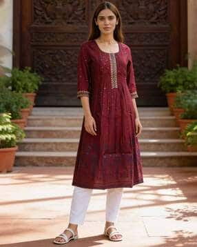 rangita Embroidered A-Line Kurta-picture-50