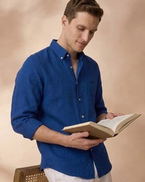 aldeno Men Regular Fit Linen Shirt-picture-24