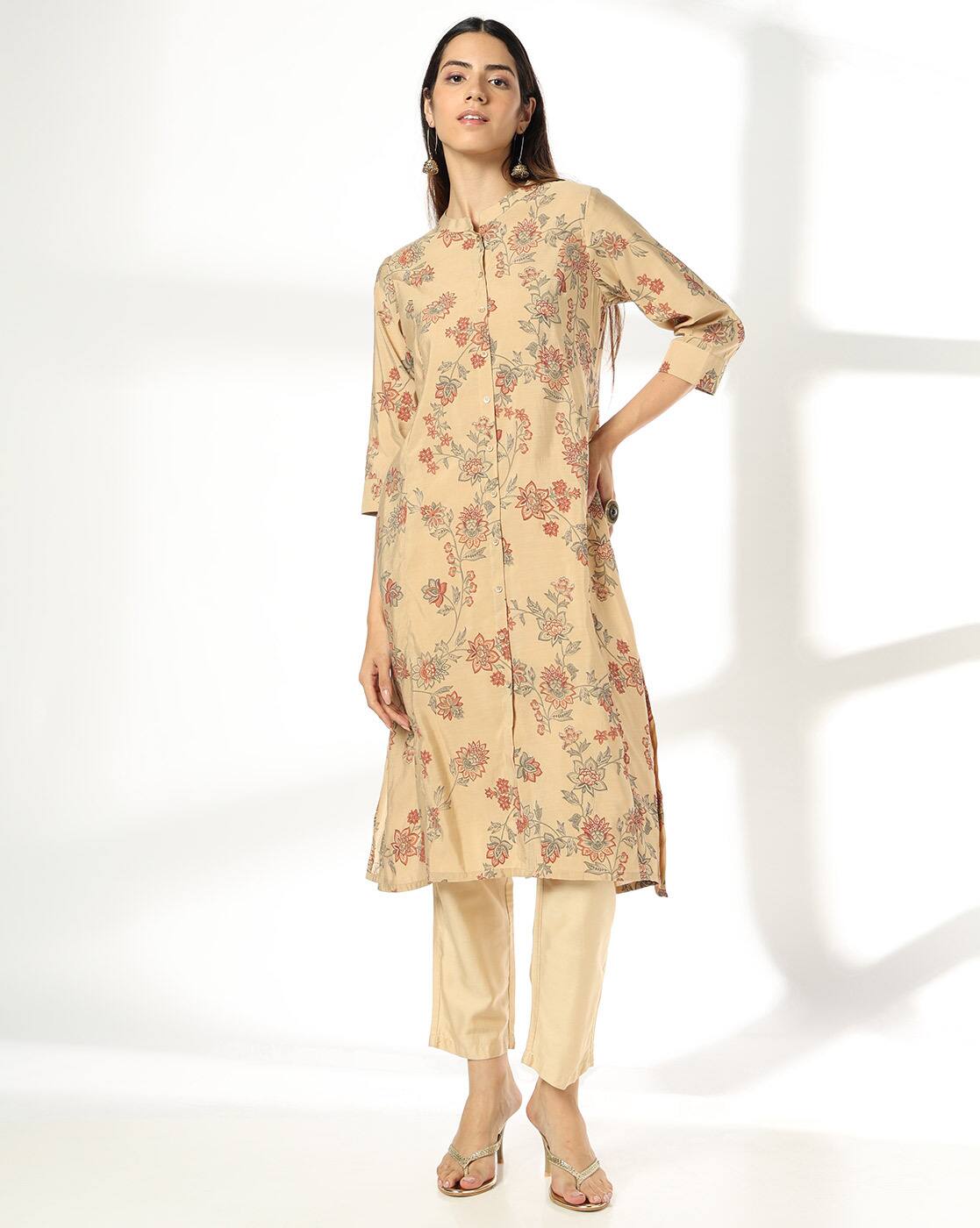 A LINE KURTA, BEIGE, XL