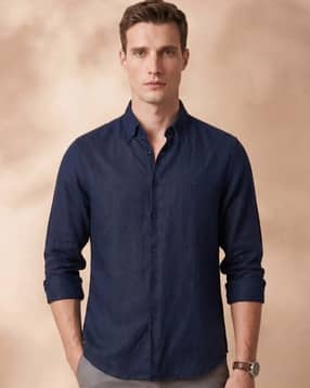 aldeno Men Regular Fit Linen Shirt-picture-47