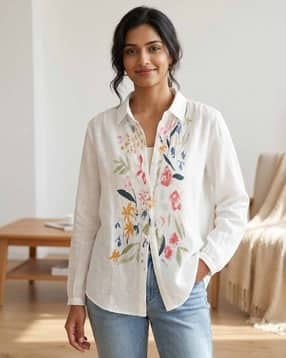 revangi Women Tailored Fit Cotton Printed Shirt-picture-20