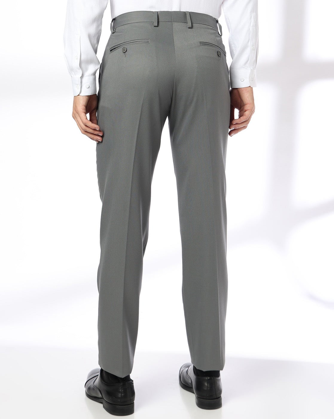 Men Tapered Flat-Front Trousers