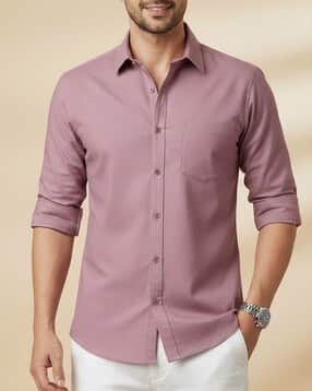 Men Regular Fit Shirt with Patch Pocket-image-16