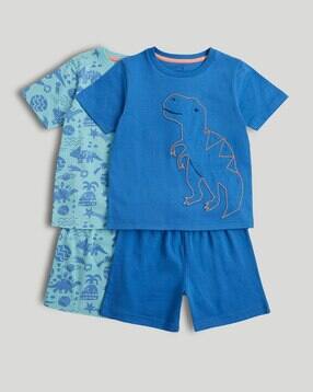 mothercare Boys Printed Short Sleeves 4-Piece T-Shirt and Shorts Set-picture-18