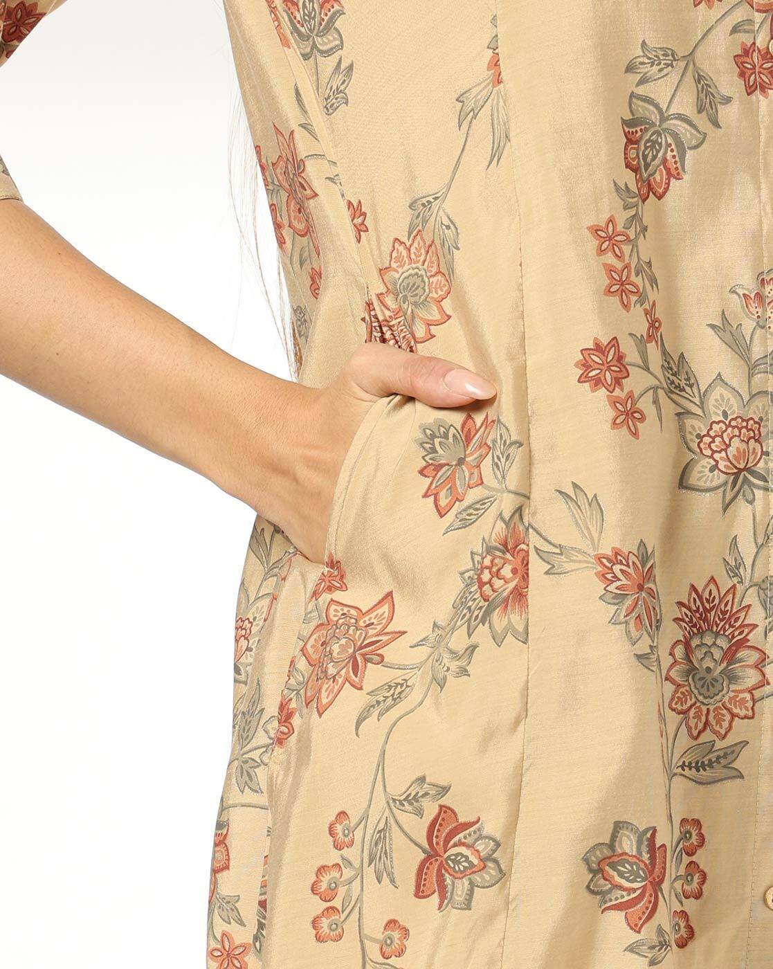 A LINE KURTA, BEIGE, XL