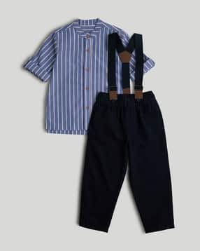 mothercare Boys Stripes Short Sleeves 3-Piece Shirt Trouser and Braces Set-picture-53