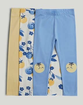 mothercare Girls Pack of 3 Printed Mini Mediterranean Charm Leggings-picture-38