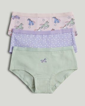 mothercare Printed Mid-Rise Hipsters - Pack of 3-picture-27