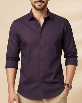 Men Regular Fit Shirt with Patch Pocket-image-17
