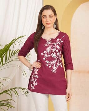 acai Women Embroidery A-Line Kurti-picture-10