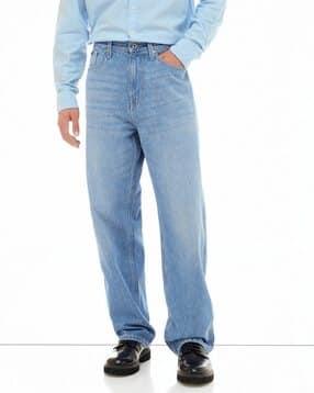 flying machine Men Washed Mid-Rise Relaxed Jeans-picture-13