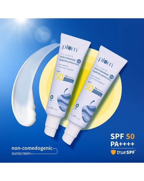 Plum 2 Niacinamide & Rice Water Spf 50 Pa Hybrid Sunscreen - Pack Of 2