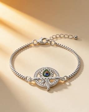 touch925 Unisex Sterling Silver Krishna Flute Halo Bracelet-picture-39