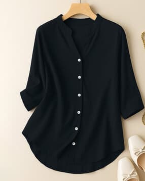 Women Mandarin-Collar Straight Tunic-image-33