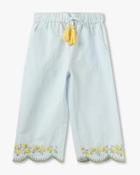 kg frendz Girls Embroidered Wide-Leg Flat-Front Trousers-picture-22