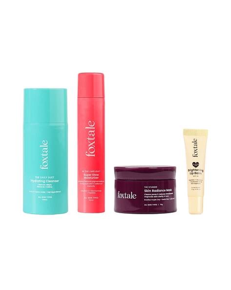 FOXTALE Cleanser Moisturizer Sunscreen Dewy & Vitamin C Serum Combo
