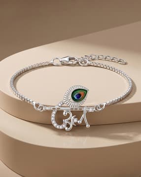 touch925 Unisex Sterling Silver Om Flute Morpankh Bracelet-picture-19