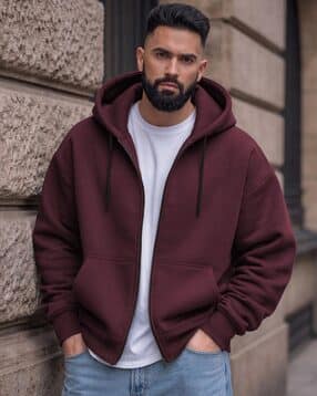 hoodler Men Oversized Zip-Front Hoodies-picture-53