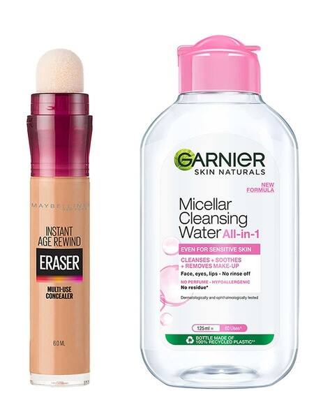 Maybelline New York Instant Age Rewind Concealer Medium with Garnier Micellar Cleansing Water Combo