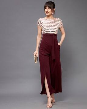 miss chase Embellished Jumpsuit with Waist Tie-Up-picture-26
