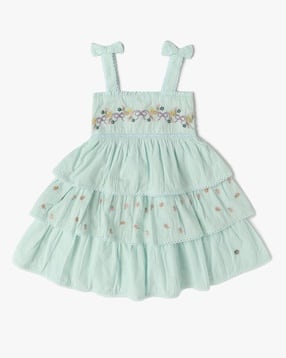 Girls Layered Dress with Embroidered-image-0
