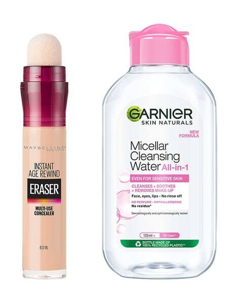 Maybelline New York Instant Age Rewind Concealer Light with Garnier Micellar Cleansing Water Combo