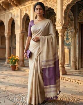 indie picks Women Cotton Saree with Tassels-picture-40