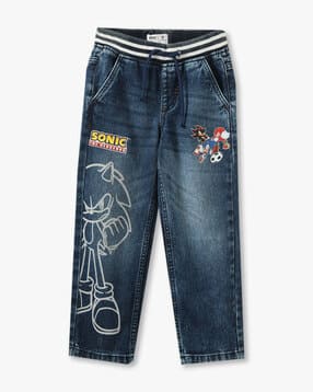kb team spirit Boys Sonic Print Straight Jeans-picture-15