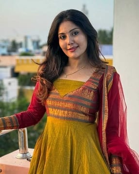 nyrika Women Striped Gown with Dupatta-picture-30