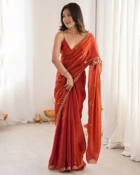 indie picks Embroidered Fandy Silk Saree-picture-37